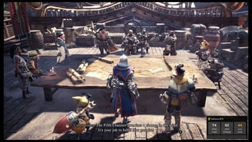 Illustration : Une capture d'écran relativement nette montrant le FPS d'un stream de Monster Hunter World (Source d'image : capture d'écran prise avec l'autorisation de l'application native de Nvidia)