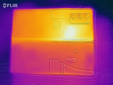 Relevé thermique de l'extérieur du Galaxy Z Fold2.