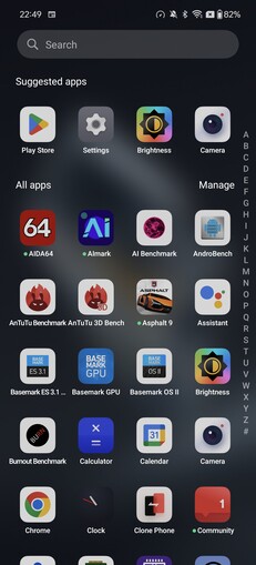 Tiroir de l'application