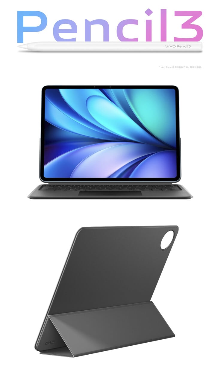 Le Vivo Pad5 peut être équipé de plusieurs accessoires d'origine. (Source de l'image : Vivo)