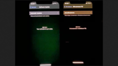 Une unité de 12 avec une teinte verte (à gauche) à côté d'un iPhone non touché. (Source : Apple Communities)