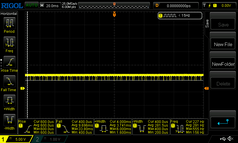 Luminosité à 25 % - PWM à environ 230 Hz