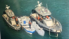 Le drone narcotique dirigé par Starlink au large de la côte des Caraïbes. (Source de l'image : Armada de Colombia)