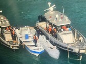 Le drone narcotique dirigé par Starlink au large de la côte des Caraïbes. (Source de l'image : Armada de Colombia)