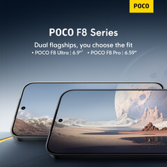 Le Poco F8 Pro sera beaucoup plus petit que le Poco F8 Ultra. (Source de l'image : Xiaomi)