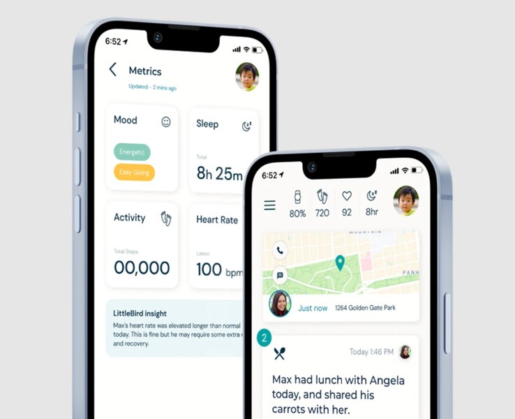 L'application Marlon de Littlebird permet aux parents de suivre le rythme cardiaque de leur enfant, sa localisation et bien d'autres choses encore sur leur téléphone. (Source : Littlebird Connected Care)