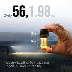 Lampe Flextail Zero offrant un éclairage à 360 degrés en mode lanterne et une fonction lampe de poche orientée vers le haut