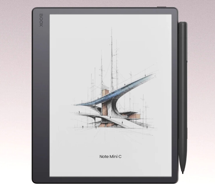 Le stylet magnétique Boox InkSight se fixe sur le côté de la Note Mini C pour être rangé.