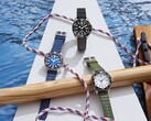 Trois montres Citizen Promaster Dive aux cadrans blanc, noir et bleu, chacune dotée d’une lunette de plongée assortie et d’un bracelet en uréthane.