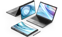 L&#039;ordinateur portable à double écran GPD DUO prend en charge les GPU externes via le port OCuLink (Source : GPD) 