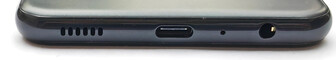 En bas : haut-parleur, USB-C, microphone, port audio 3,5 mm