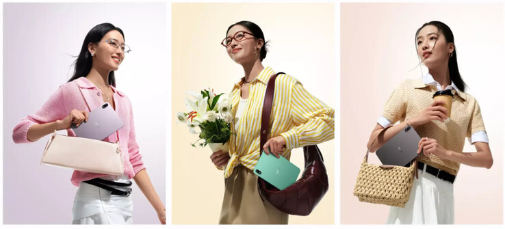 Les trois couleurs de lancement de l'Oppo Pad Mini.