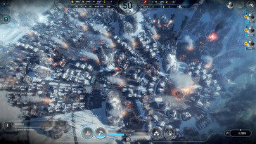 Une image montrant plusieurs bâtiments de Frostpunk.