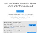 La famille Google YouTube Premium est toujours bloquée à environ 8 dollars en Roumanie (Source : Own)