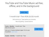 La famille Google YouTube Premium est toujours bloquée à environ 8 dollars en Roumanie (Source : Own)