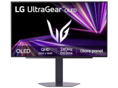 Le LG UltraGear 27GX704A (photo) est doté d&#039;un écran OLED brillant. (Source de l&#039;image : LG Japan)