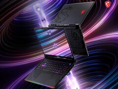 L'avant et l'arrière du MSI Raider 16 Max HX sont montrés sous des angles différents (Image source : MSI PR)