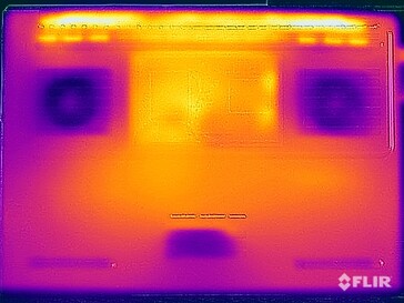 Températures de surface de l'essai sous contrainte (en bas)
