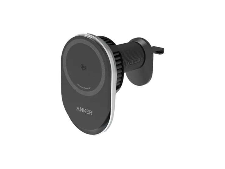 Une nouvelle image du chargeur de voiture sans fil Anker Prime dans un coloris noir/argent. (Source : Anker)