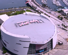 Photo du panneau publicitaire du stade des Miami Heat « Welcome to Vice City » dans GTA VI
