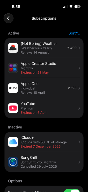 Je paie 195 INR par mois en Inde pour l'offre complète Apple One - les utilisateurs américains doivent payer 19,95 $.