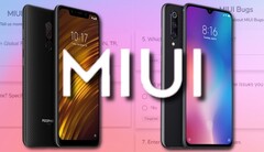 Des bugs dans MIUI 12 ont notamment affecté le POCO F1 (L) et le Xiaomi Mi 9 (R). (Image source : Xiaomi - édité)