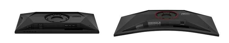 L'Agon 25G4SXU et l'Agon CU34G4Z, de gauche à droite. (Source de l'image : AOC - édité)