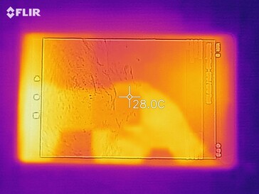 Lenovo Tab M8 HD - Relevé thermique, au-dessus.