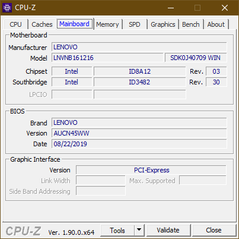 Lenovo Yoga C940 - CPU-Z : carte-mère.