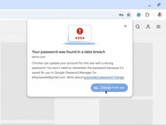 Chrome sera doté d&#039;un changeur de mot de passe automatique en cas de détection d&#039;une atteinte à la protection des données. (Source de l&#039;image : Google)