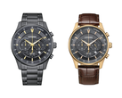 Les Citizen AN8197-52E et AN8193-02H sur fond blanc.