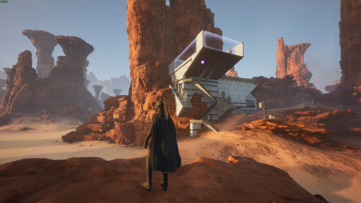 Vous pouvez construire des structures très futuristes, à condition de ne pas le faire sur du "sable ouvert" (Source : captures d'écran du jeu)