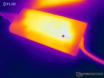 L'adaptateur secteur peut atteindre plus de 55 °C lorsque des charges exigeantes sont utilisées pendant de longues périodes