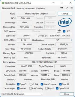 GPU-Z : Iris Xe Graphics G7