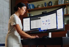 Le dernier moniteur 49 pouces de HP est doté d&#039;une webcam rétractable (source : HP)