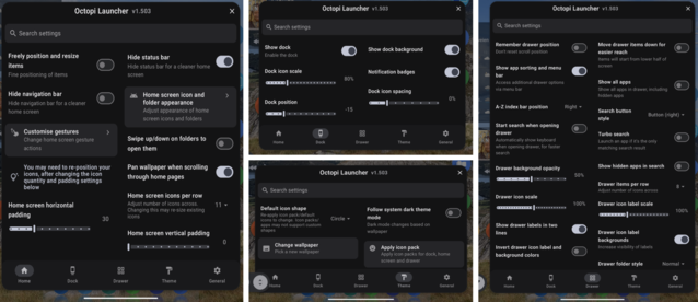Octopi Launcher propose de nombreuses options de personnalisation, que vous utilisiez ou non une tablette pliable. (Source de l'image : Notebookcheck)