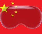 Le casque Apple Vision Pro sera commercialisé en Chine dans le courant de l'année. (Image via Apple et Wikimedia Commons, avec modifications)