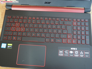 Un coup d'oeil à la partie clavier de l'Acer Nitro 5.