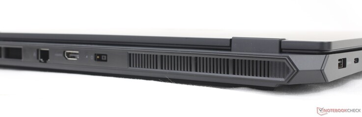 À l'arrière : RJ-45 (1 Gbit/s), HDMI 2.1, adaptateur secteur
