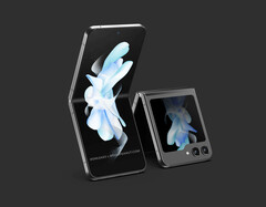 Le Galaxy Z Flip5 aura un écran de couverture plus utilisable que les modèles précédents du Galaxy Z Flip. (Source de l&#039;image : @OnLeaks &amp;amp; MediaPeanut)