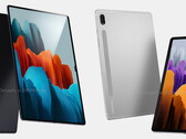 Samsung a inclus une encoche dans la Galaxy Tab S8 Ultra, pour une raison quelconque. (Image source : 91Mobiles, @OnLeaks &amp; Zouton)