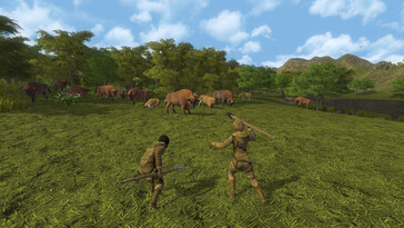 Image montrant une scène de chasse dans Dawn of Man.