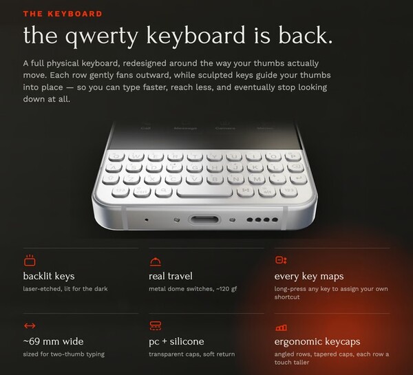 Le Minimal Phone 2 dispose d’un clavier QWERTY rétroéclairé amélioré.