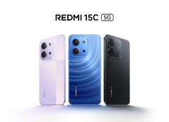 Le Redmi 15C 5G est disponible en bleu nuit, violet crépuscule et noir nuit (Image source : Redmi)