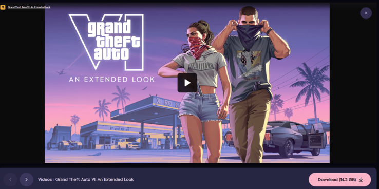 La vidéo de gameplay « Extended Look » de 26 minutes consacrée à GTA 6 est désormais disponible en téléchargement direct (14,2 Go).