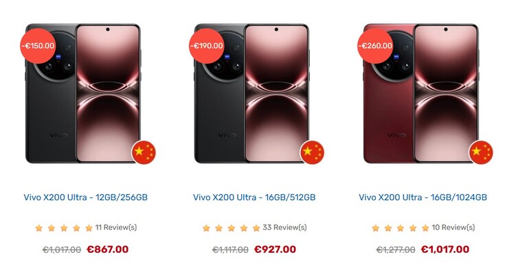 Prix à l'importation du Vivo X200 Ultra sur Tradingshenzhen à la mi-juillet 2025