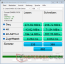 AS SSD - EX400U sur ZenBook OLED avec Core Ultra 9 288V