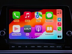 Écran d'accueil CarPlay avec les icônes d'applications sur l'écran tactile d'une Kia