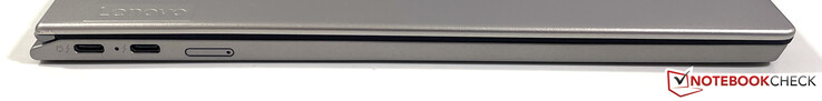 Côté gauche : 2x USB-C (Thunderbolt 4, USB 4, PowerDelivery 3.0, DisplayPort 1.4a)