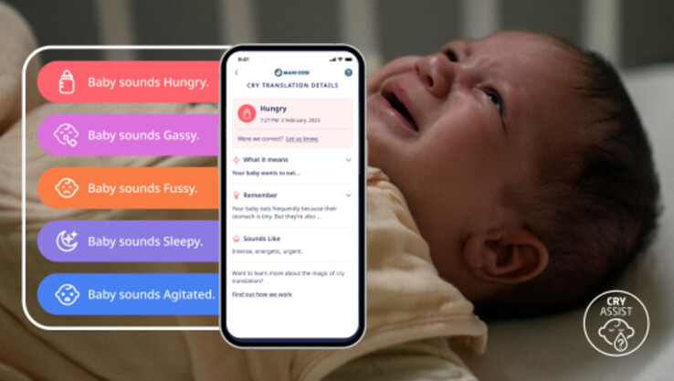 Le babyphone See Pro 360° utilise la technologie d'interprétation des pleurs de bébé Zoundream AI pour simplifier la vie des parents de nouveau-nés. (Source : Maxi-Cosi)